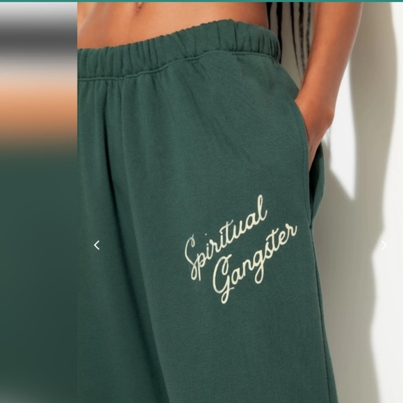Spiritual Gangster Insignia Portia Sweatpants Hunter Green Medium NWT - Picture 3 of 5